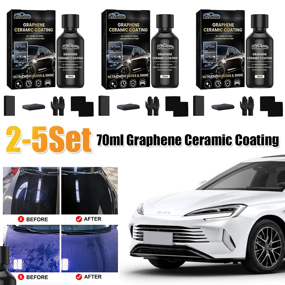 70ml Graphen-Keramikbeschichtung UV-Glühende Nano-Keramikbeschichtung Graphen-Autolackpflege Kratzfestes Graphen-Glas...