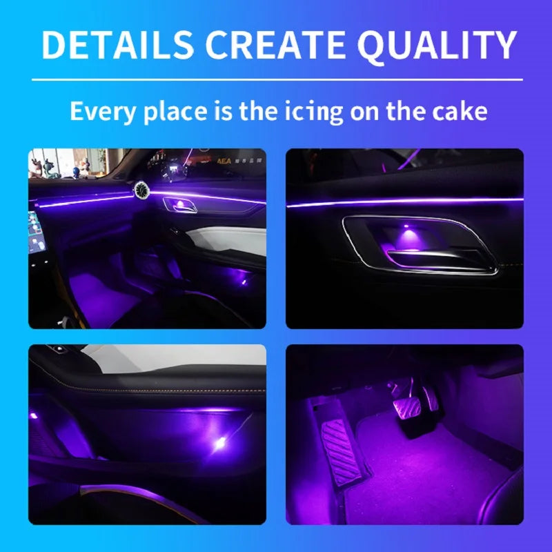 LED Auto-Innenraumbeleuchtung 64 RGB Symphonie Acryl-Lichtleiter