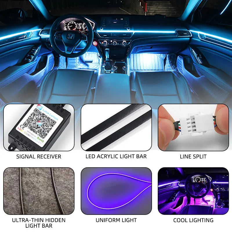 Für 18 In 1/22 in 1 LED Streifen Auto Umgebungs Lichter zubehör RGB