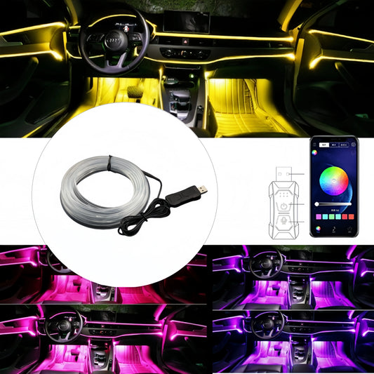 RGB Auto Innen Atmosphäre Licht Streifen 5M App Steuerung Umgebungs