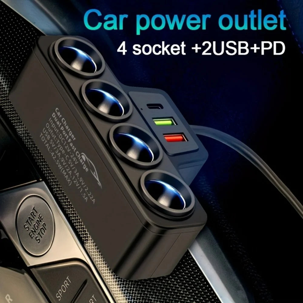 12V/24V Zigarettenanzünder Adapter 4 Ports 3.1A USB – SwissGlanzGarage Ansicht 3