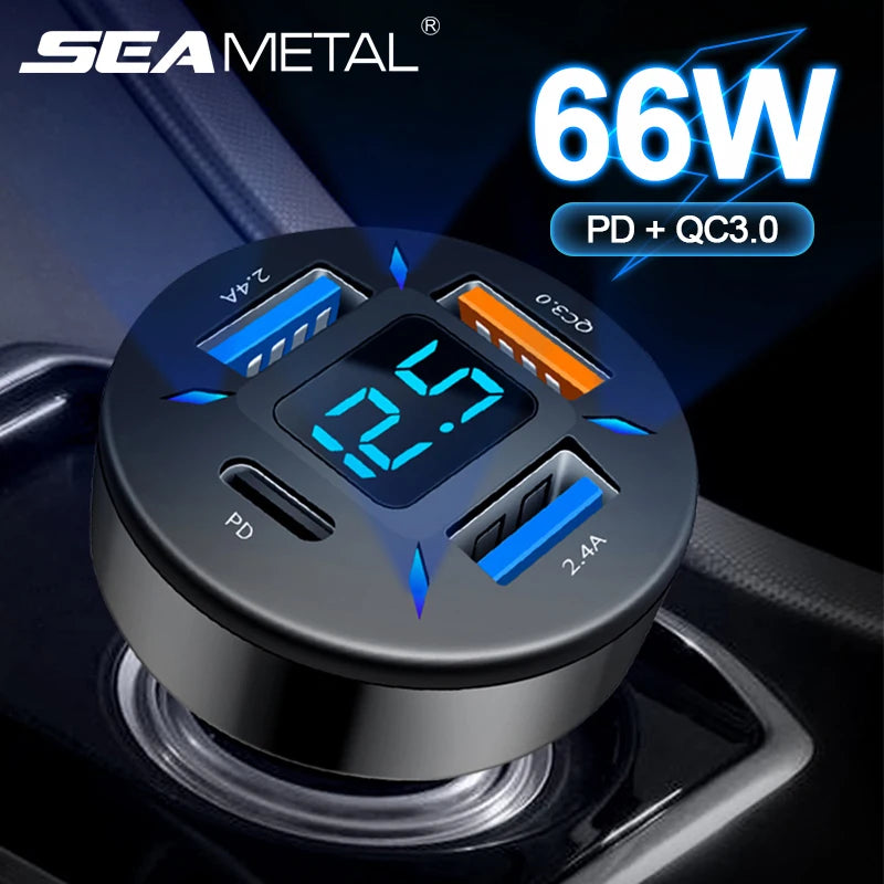 66W USB Auto Ladegerät 4 Ports Schnellladung – SwissGlanzGarage Ansicht 2