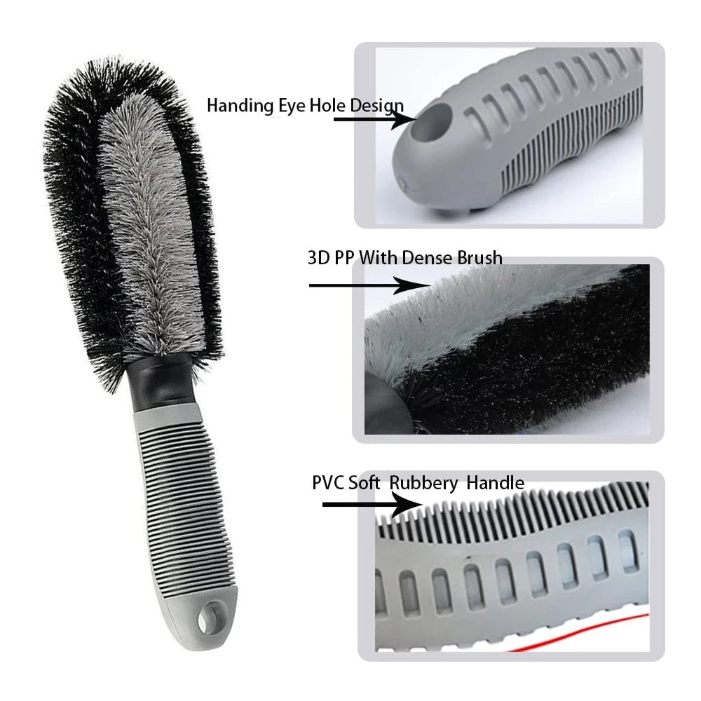9-teiliges Auto Detailing Set mit Mikrofasertüchern und Bürsten