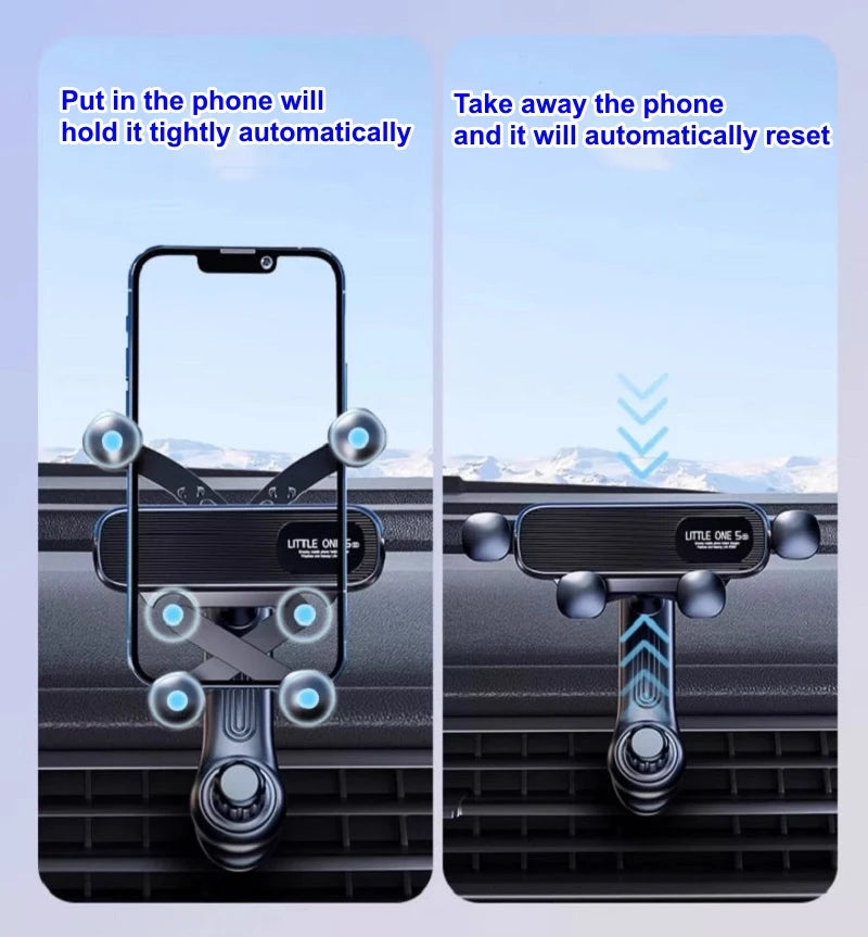 Gravity-Auto-Handyhalterung für 4,7-7 Zoll große Mobiltelefone, Auto-Lüftungshalterung, universelle, stoßfeste GPS-Cl...
