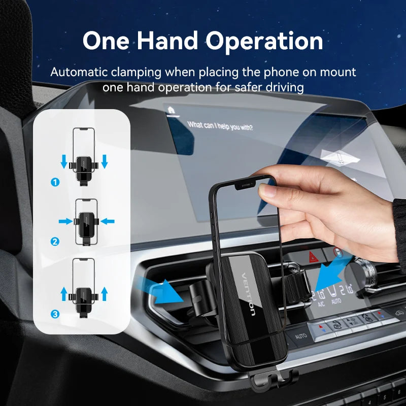 Vention Auto-Handyhalterung, Schwerkraft-Automatikverriegelung Universelle Handyhalterung mit Hakenclip für Auto-Lüft...