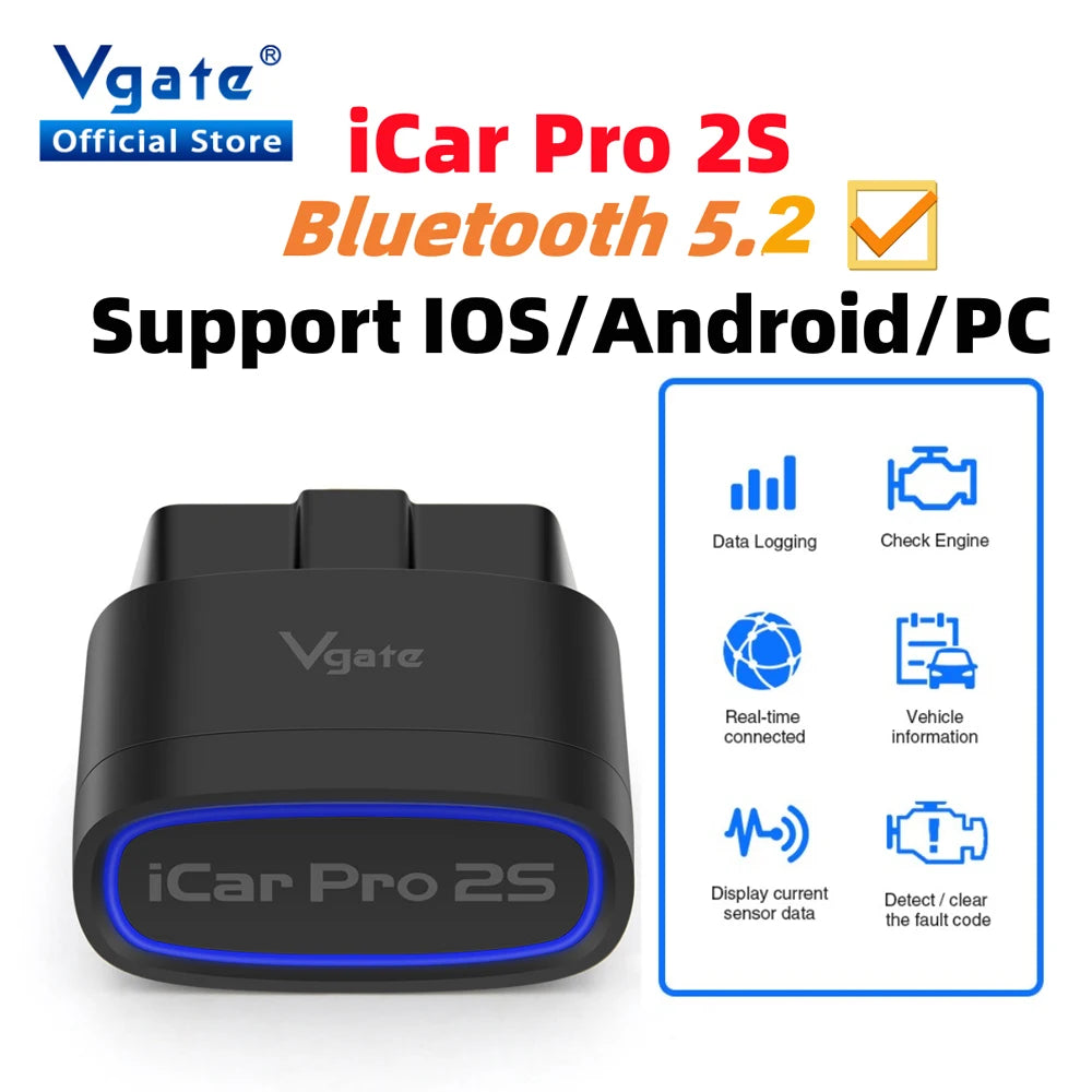 Vgate iCar Pro 2S ELM327 Bluetooth OBD2 Adapter – SwissGlanzGarage Ansicht 2