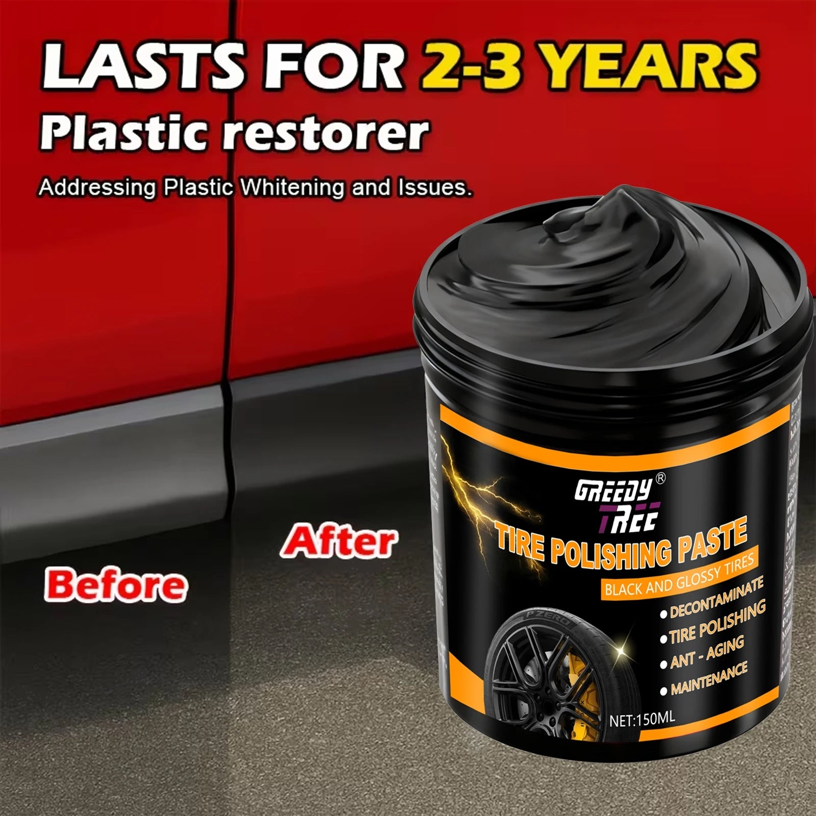 Tire & Kunststoff Restorer Creme Tiefschwarz Glanz – SwissGlanzGarage Ansicht 3