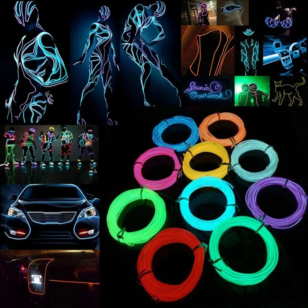 Neon Glow EL Draht 10m 5V 12V – SwissGlanzGarage Ansicht 2