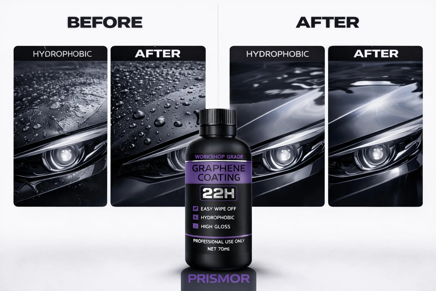 Graphen-Keramikbeschichtung 22H – Hydrophobe Autolack-Schutzbeschichtung Kratzerreparatur Hochglanz Langlebig