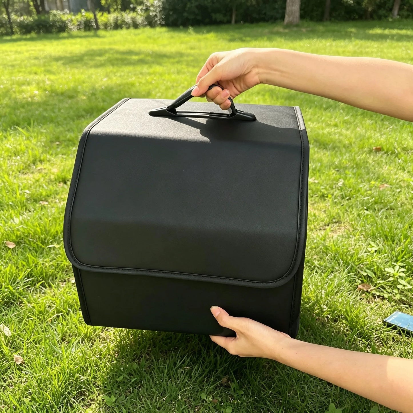 Lagerung Box PU Leder Mehrzweck Faltbare Auto Stamm Lagerung Organizer Auto Stamm Organizer Verstauen Aufräumen Auto ...