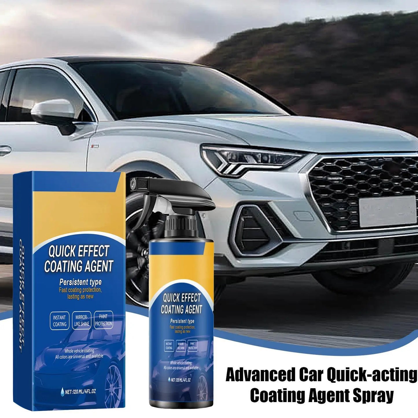 120ML Schnelltrocknender Auto-Polierspray Keramikbeschichtungsspray Auto-Beschichtung Hydrophobe Schicht für Autopolitur
