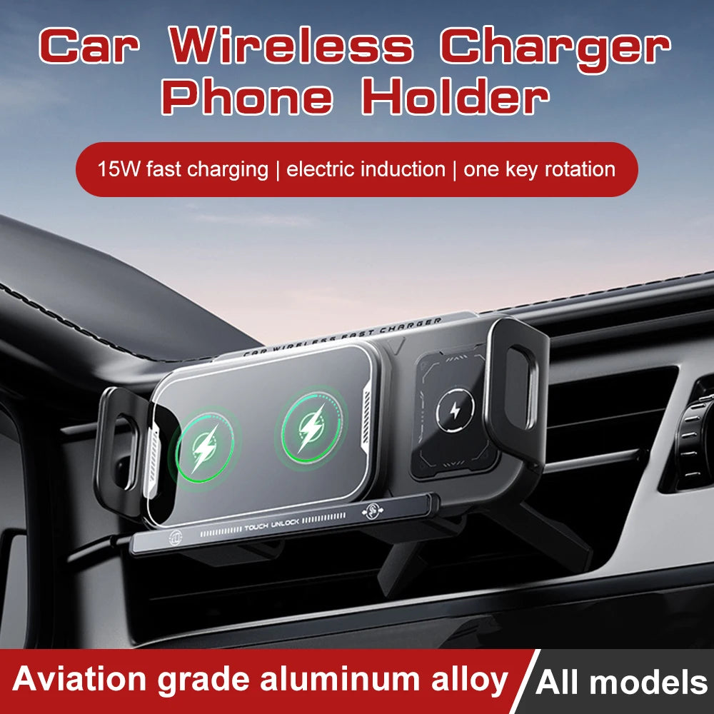 Neue Universal Telefon Halter Auto Drahtlose Ladegerät Handy Halter Halterung Intelligente Induktion Elektrische Rota...