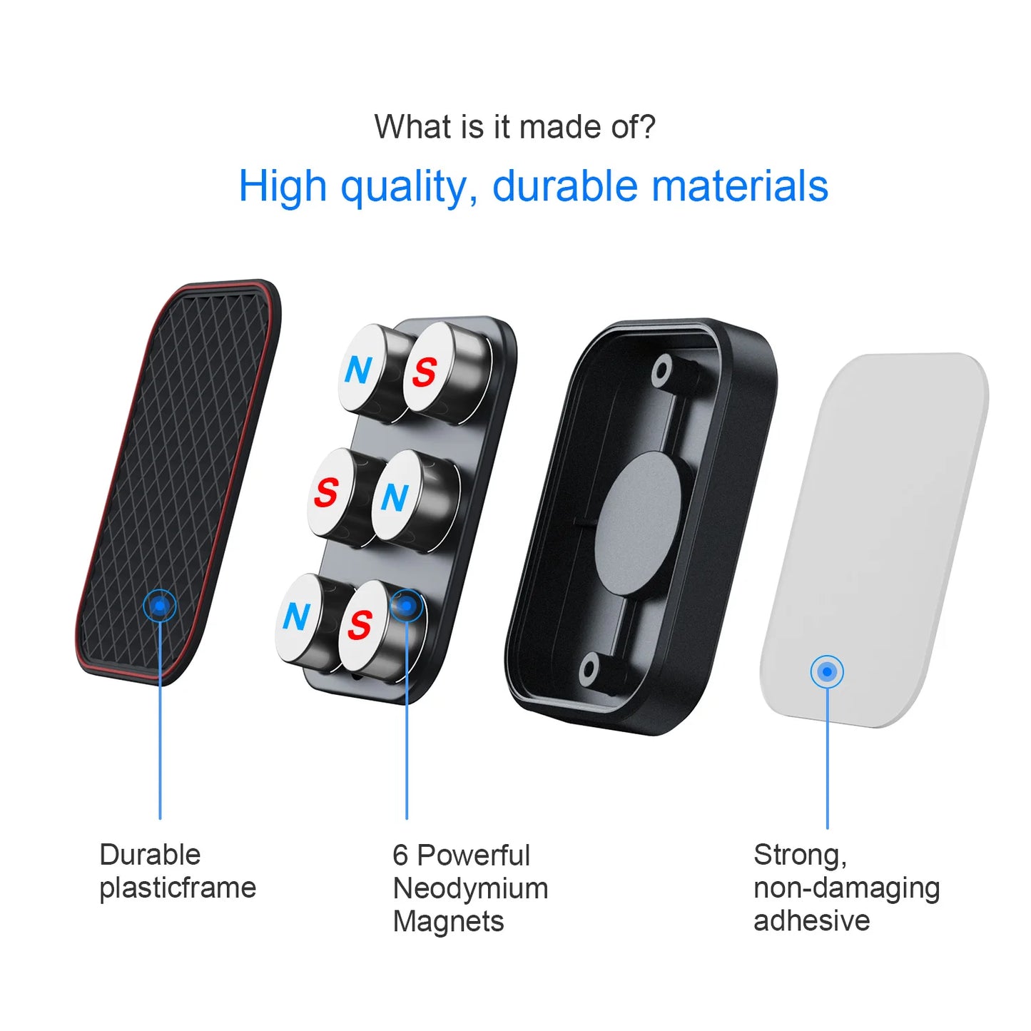 Magnetische Autotelefonhalterung, rechteckig, flach, universeller Autotelefonhalter für Armaturenbrett, Kühlschrank, ...