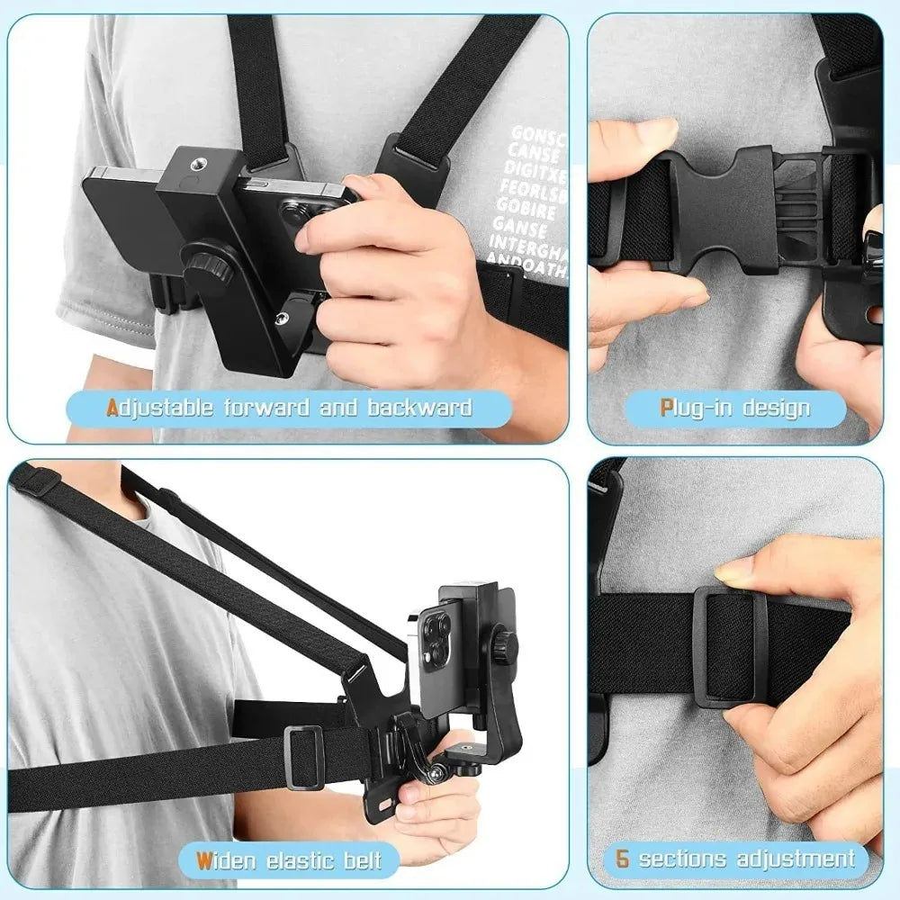 Verstellbarer Handyhalter mit Brustgurt – SwissGlanzGarage Ansicht 4
