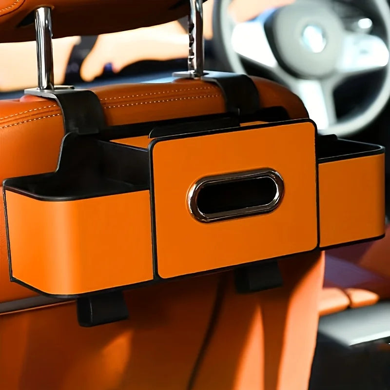 Autositz-Organizer mit ABS-Box und Taschentuchhalter. Doppelte