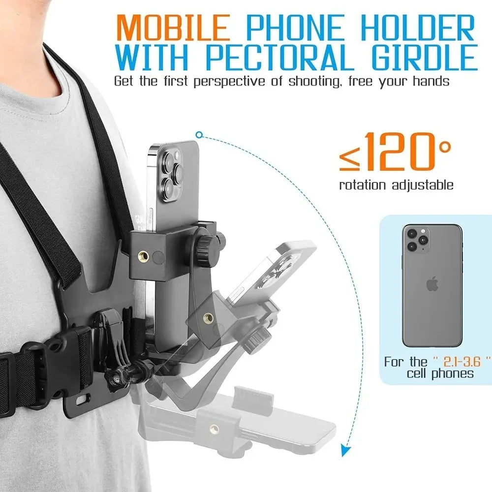 Verstellbarer Handyhalter mit Brustgurt – SwissGlanzGarage Ansicht 3