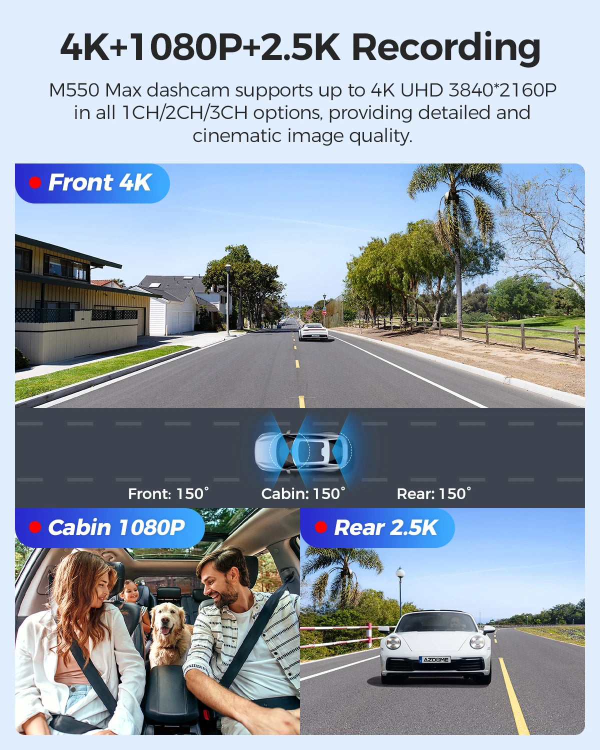 AZDOME M550 Max Dash Cam 4K+1K+2.5K – SwissGlanzGarage Ansicht 3