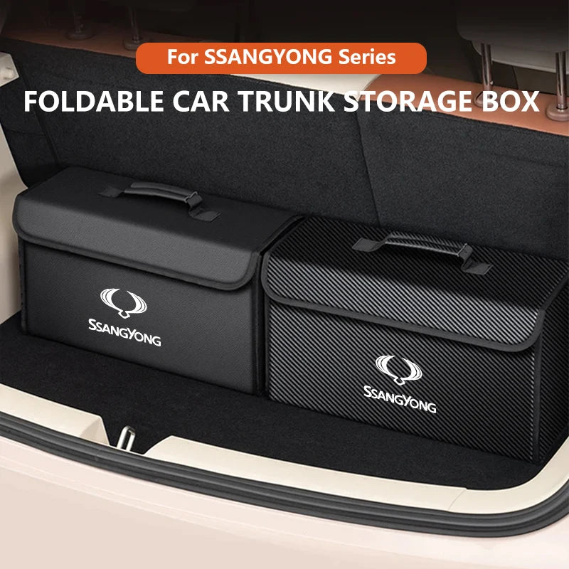 Auto Trunk Organizer Box Faltbare Lagerung Aufräumen Tasche Auto Zubehör Für Ssangyong Rexton Tivoli Musso Kyron Kora...