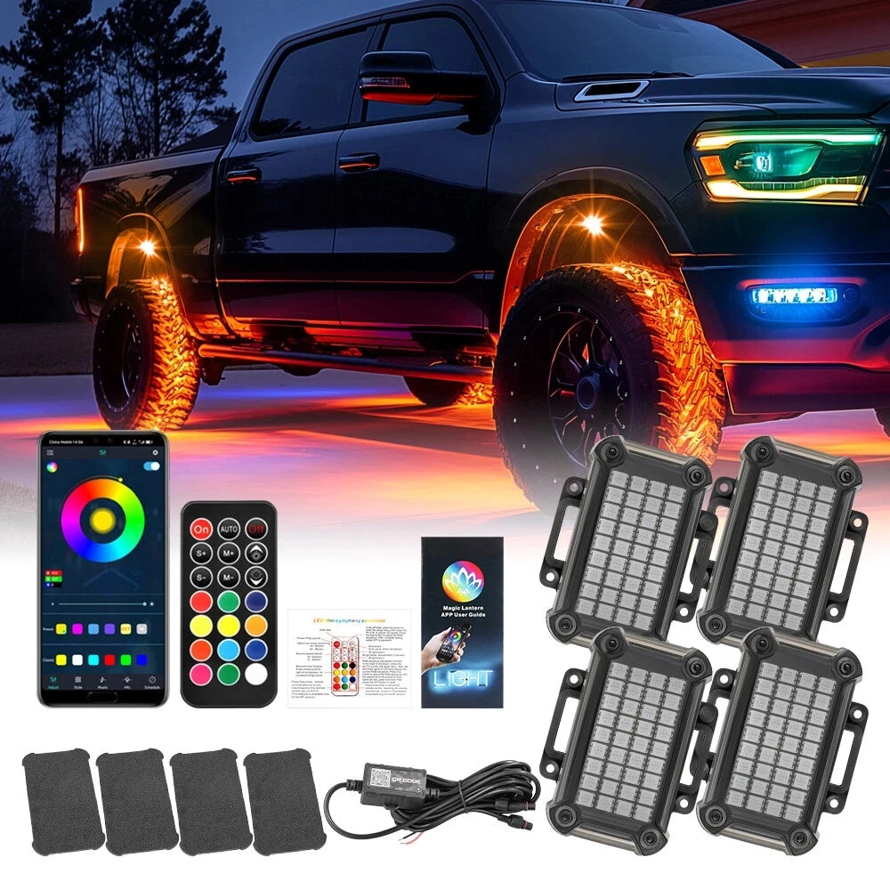4PCS RGB Neon LED Rock Licht 144 LEDs Auto Underglow…