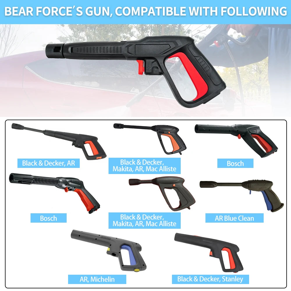 High Pressure Washer Spray Gun Jet Lance Nozzle Car Washer Jet Water Gun Spear Wand for Bosch Black Decker AR Blue Clean