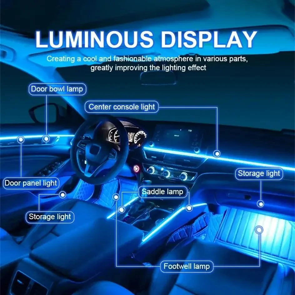 64 RGB Auto Umgebungs Licht Auto Innen Lichter Streifen DIY Auto Innen LED Streifen Für PEUGEOT 208 2019 2020 2021 20...