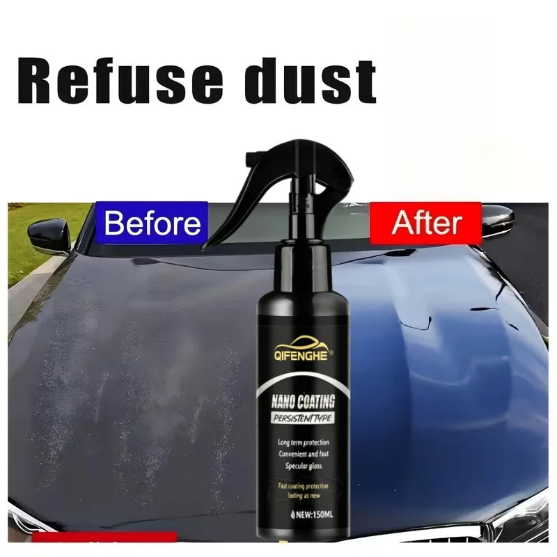 Auto Nano-Beschichtungsspray 150ml mit Tuch, Schnelle Lackschutzschicht & Spiegelglanz, Langanhaltender Schutz für Autos