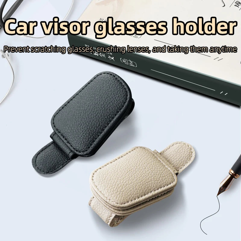 Leder Sonnenbrillen Halter Auto Zubehör – SwissGlanzGarage Ansicht 3