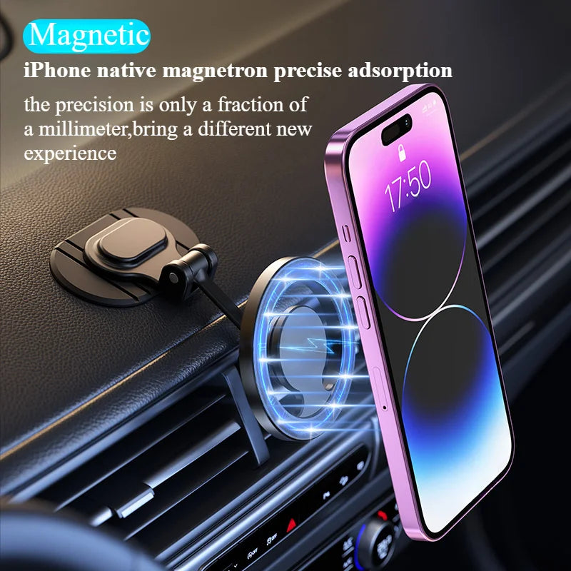 1040 ° Rotation Magnetischer Autotelefonhalter Ganzmetall-Magnet-Handyständer Armaturenbretthalterung für Magsafe iPh...