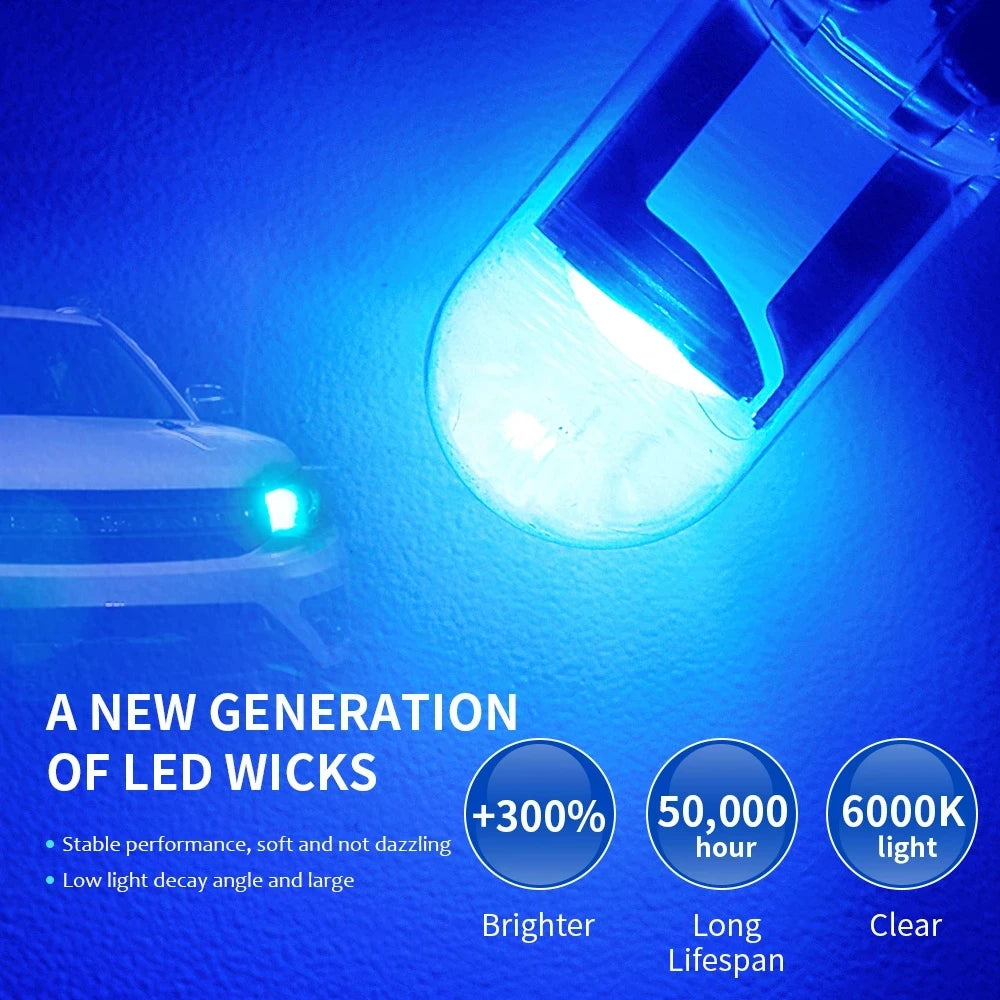 10er Set W5W T10 LED-Birnen: Weiss, Eisblau & Gelb – SwissGlanzGarage Ansicht 3