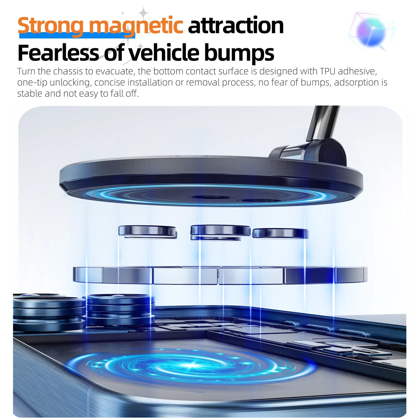 Magnetischer Handyhalter Drehbarer Telefonhalter Faltbares Design, Vakuum-Saugnapf Perfekt für Auto-Armaturenbrett fü...