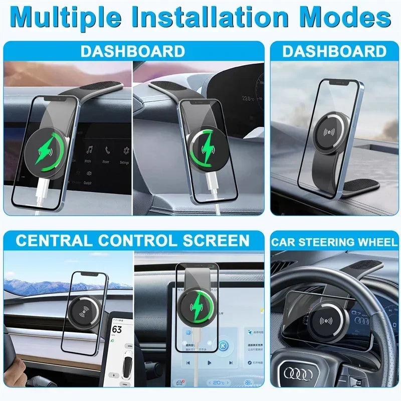 Magnetisches Auto kabelloses Ladegerät Schnell ladung Autotelefon halter Center Control Bildschirm Armaturen brett fü...