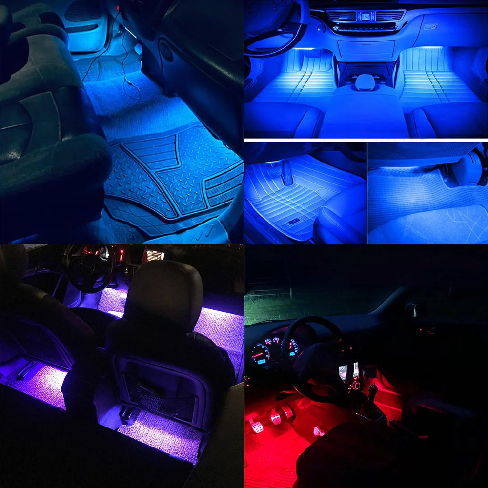 Universal Auto RGB Umgebungs Lichter LED Streifen Innen Lampen 8