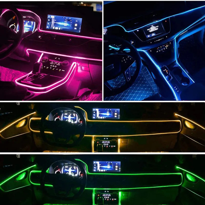 RGB Auto Innen LED Licht Streifen Umgebungs Neon Unsichtbare Licht