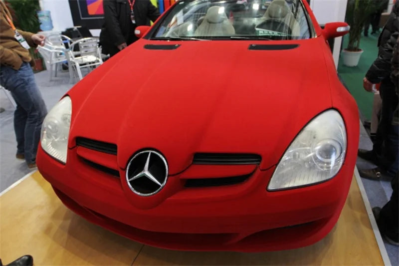 Premium Velours-Folie 50x200cm Schwarz Rot – SwissGlanzGarage Ansicht 5