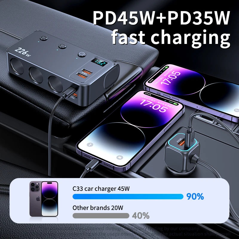 226W 9-in-1 Zigarettenanzünder Splitter mit USB-Ladegerät – SwissGlanzGarage Ansicht 4