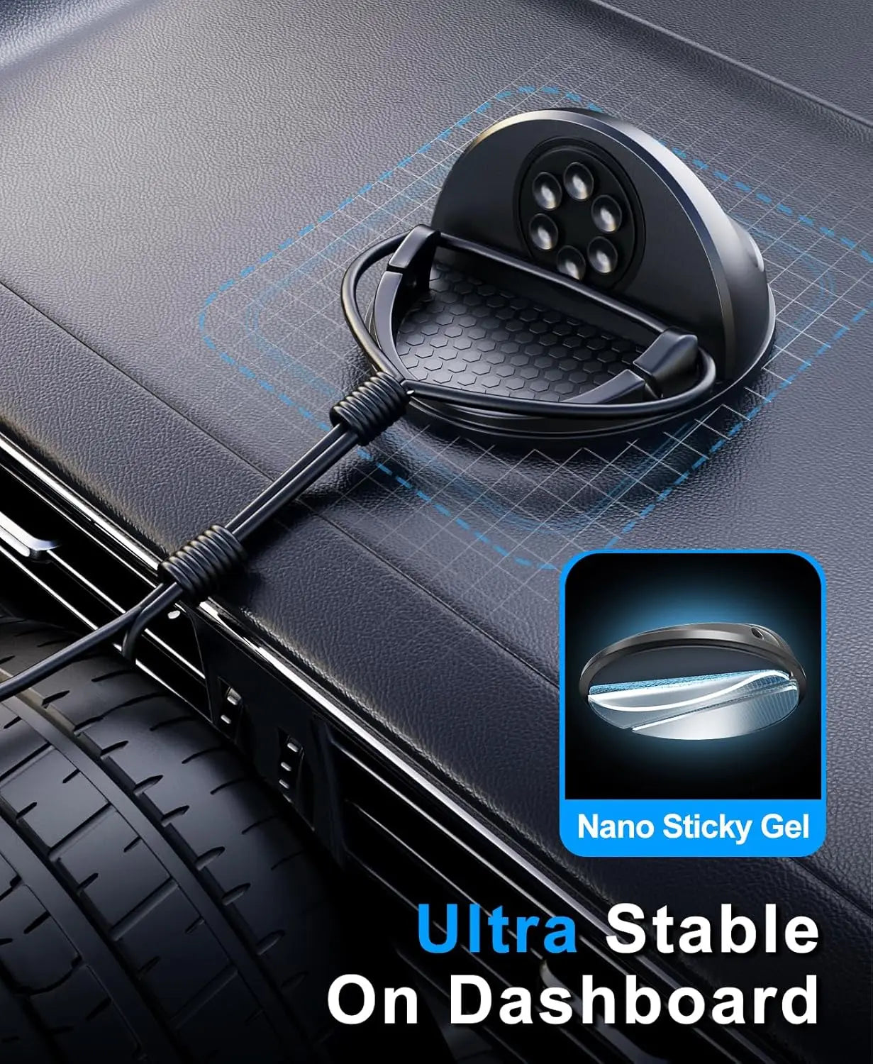 Auto-Handyhalter für kabelloses Ladegerät, 15-W-Ladetelefonhalter für iPhone, Samsung, Google usw. Geeignet für Armat...