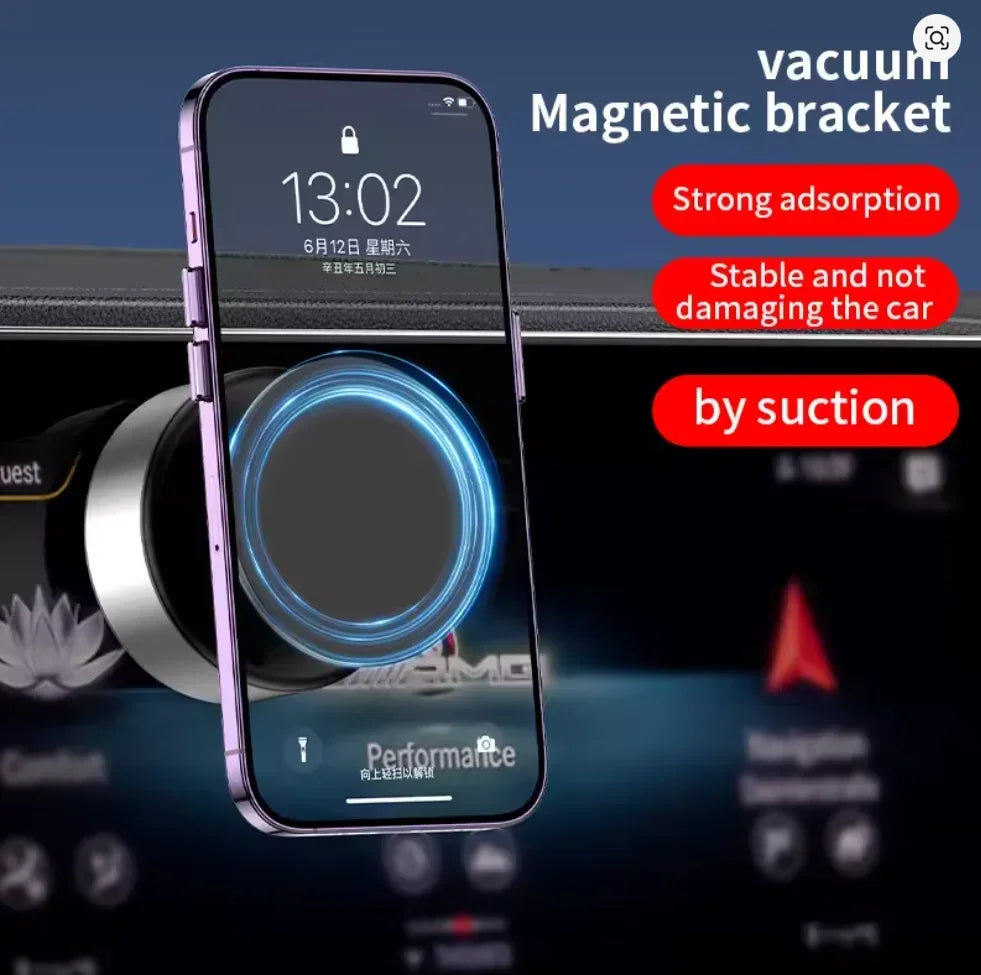 Kabellose Ladestation Wandmontierte Telefonhalterung Elektrischer Vakuum-Saugnapf Magnetische Autohalterung für iPhon...