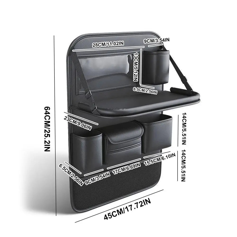 Auto-Rücksitz-Organizer mit 6 Taschen und klappbarem Tisch