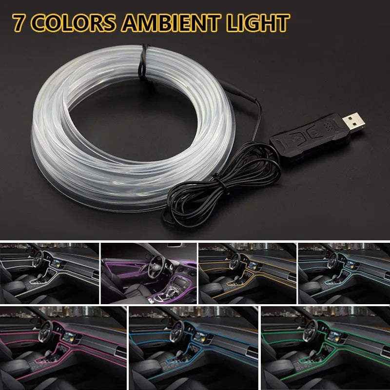 2/3/4/5M RGB Auto Innen Atmosphäre Licht Umgebungs LED Licht Streifen