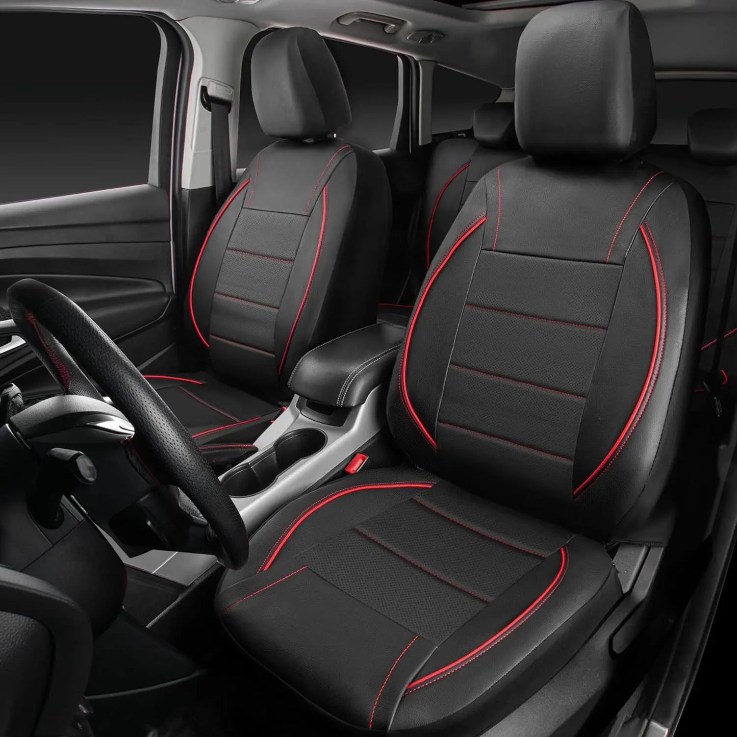Leder Auto-Sitzbezug Universal Atmungsaktiv 5-Sitz – SwissGlanzGarage Ansicht 4