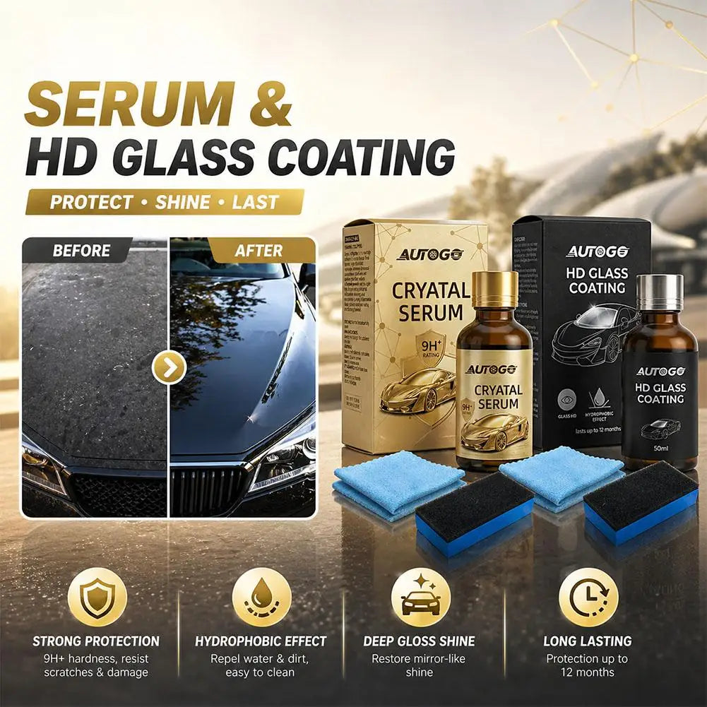 Auto Keramikbeschichtungs-Set HD Glasversiegelung Glanzverstärker Langanhaltender Lackschutz Anti-Kratzer Universelle...