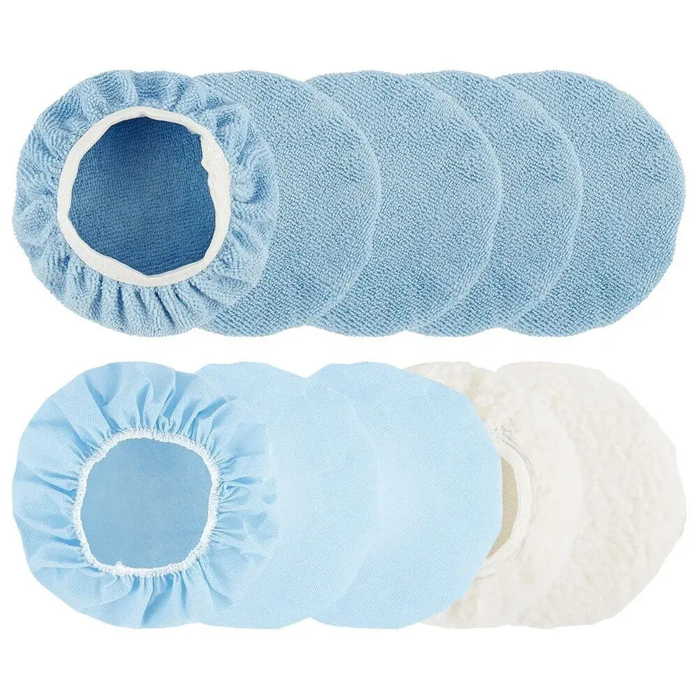 10 Stück 9 bis 10 Zoll Auto Orbital Puffer Polierer Pads Bonnets Mikrofaser Abdeckung Polierpad Kit