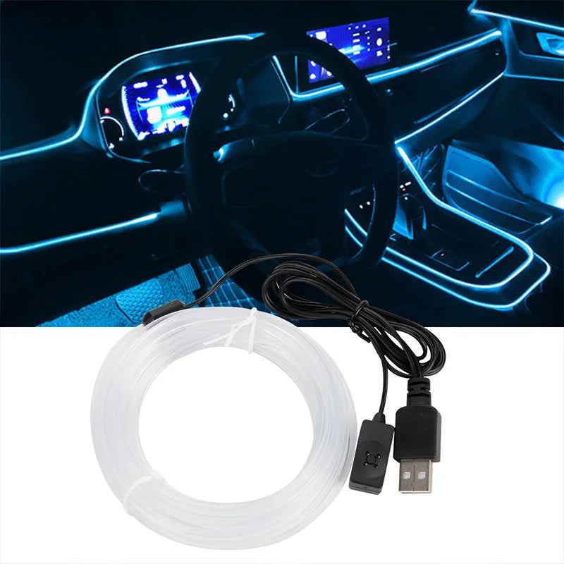 1/2/3/4/5M RGB Auto Innen Umgebungs LED Licht Streifen Unsichtbare