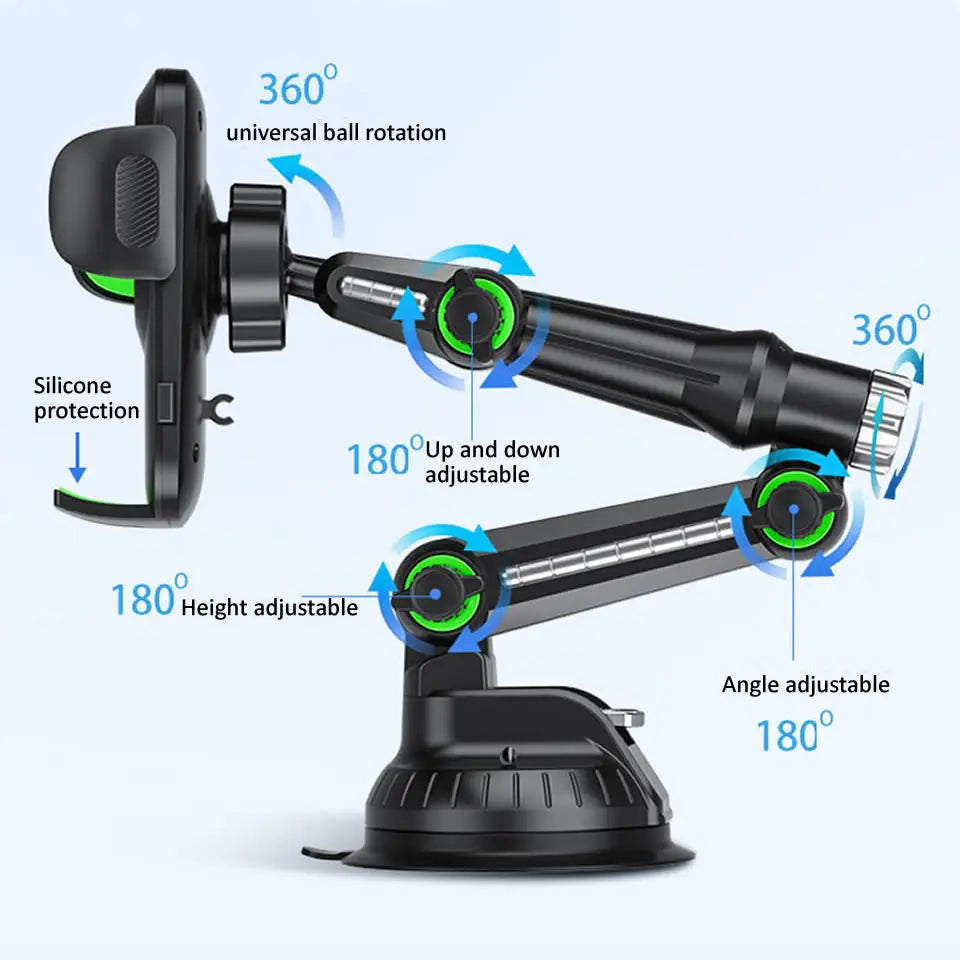 360 ° Saugnapf-Autohalterung für Smartphones, Universelle Halterung für Mittelkonsole und Windschutzscheibe mit Verst...