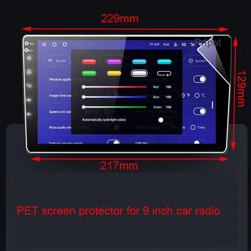 9" PET Schutzfolie für TEYES CC2 CC2L Spro 2 DIN – SwissGlanzGarage Ansicht 3