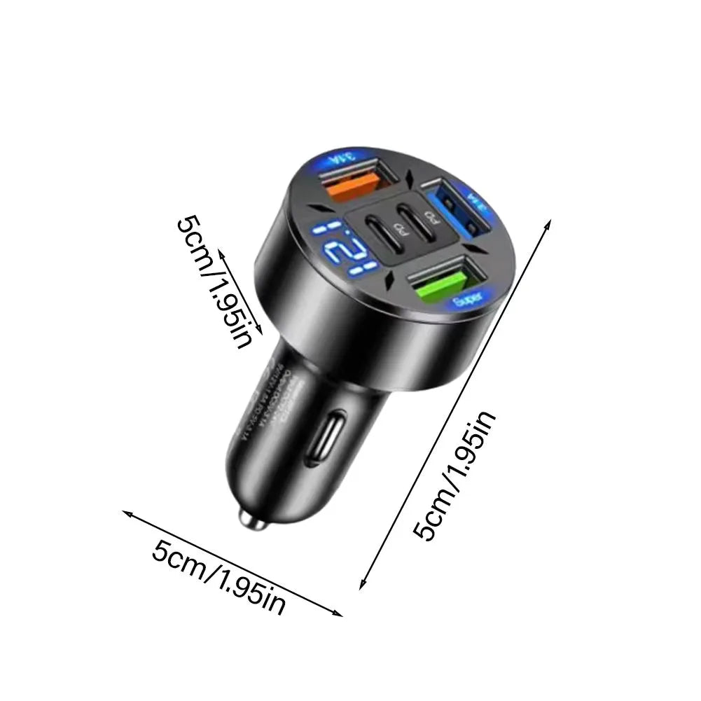 6-Port USB Type-C Auto-Ladegerät mit RGB – SwissGlanzGarage Ansicht 6