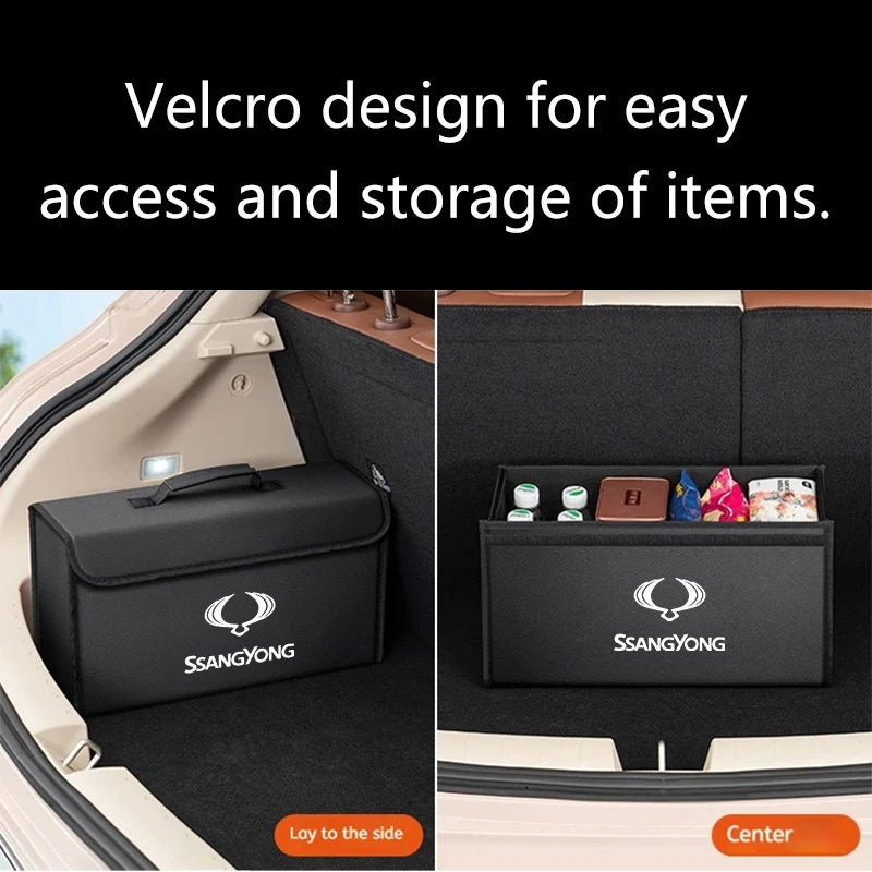 Auto Trunk Organizer Box Faltbare Lagerung Aufräumen Tasche Auto Zubehör Für Ssangyong Rexton Tivoli Musso Kyron Kora...