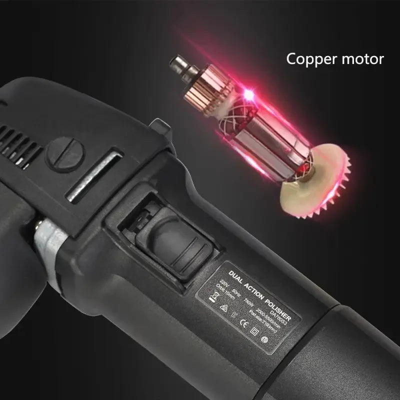 SPTA Dual-Action 3-Zoll-10-mm-Orbit-Poliermaschine mit 780-W-Motor für Autos mit 4-Zoll-Polierpads und Konditionierbü...