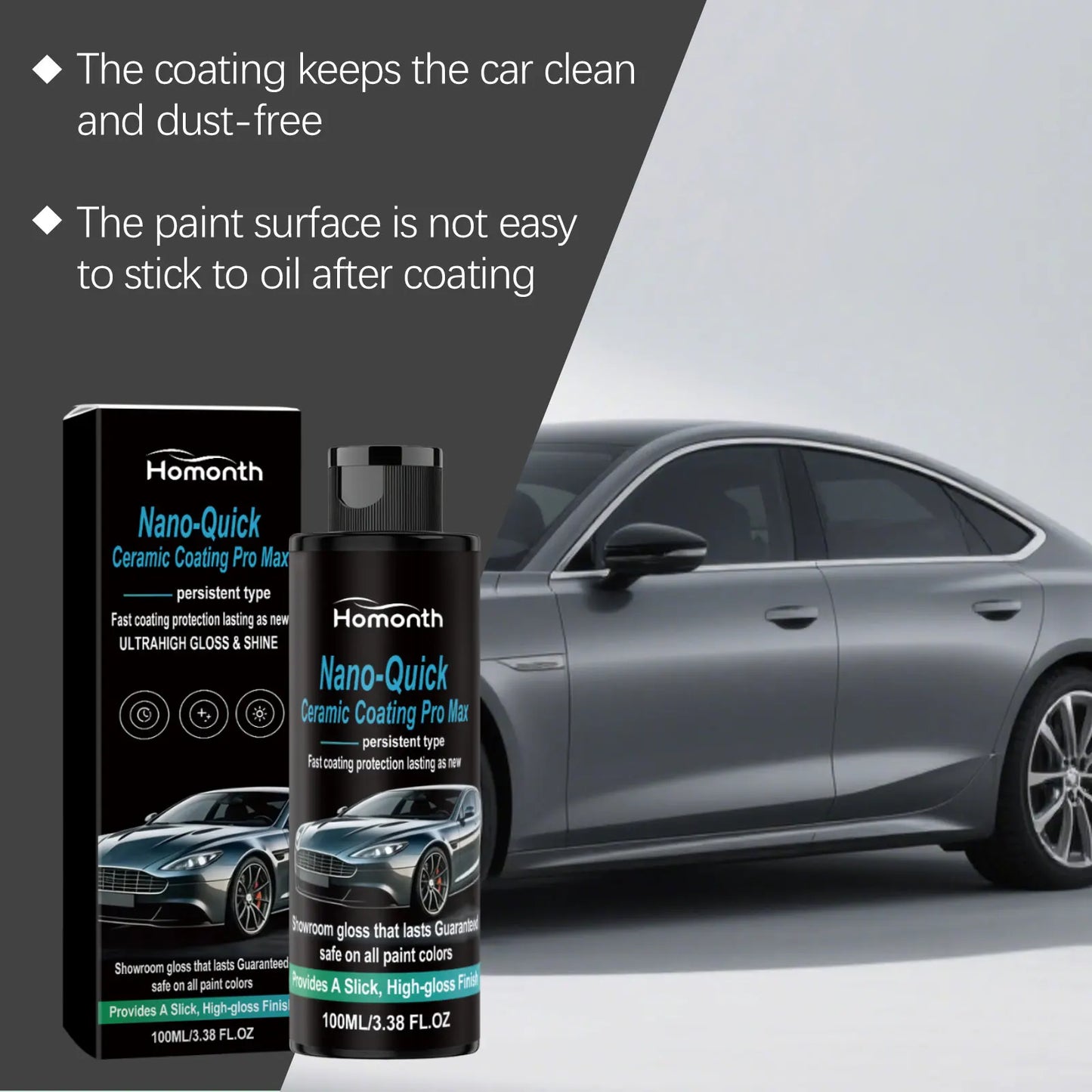 Auto Nano-Lackschutzspray Schnelltrocknend Wasserdicht Anti-UV Hochglanz Fahrzeugoberflächen-Poliermittel Auto-Kerami...