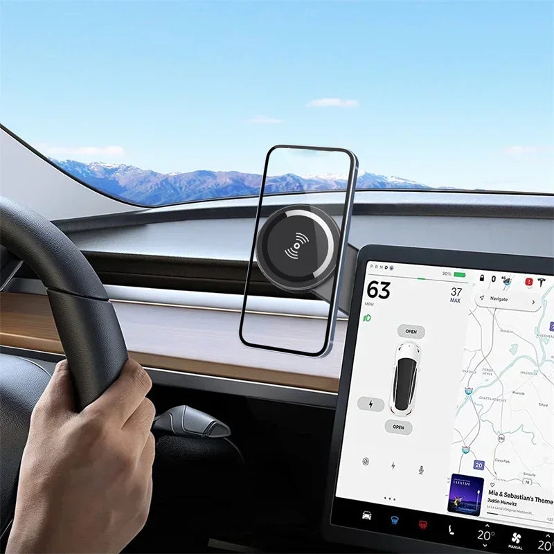 Magnetisches Auto kabelloses Ladegerät Schnell ladung Autotelefon halter Center Control Bildschirm Armaturen brett fü...